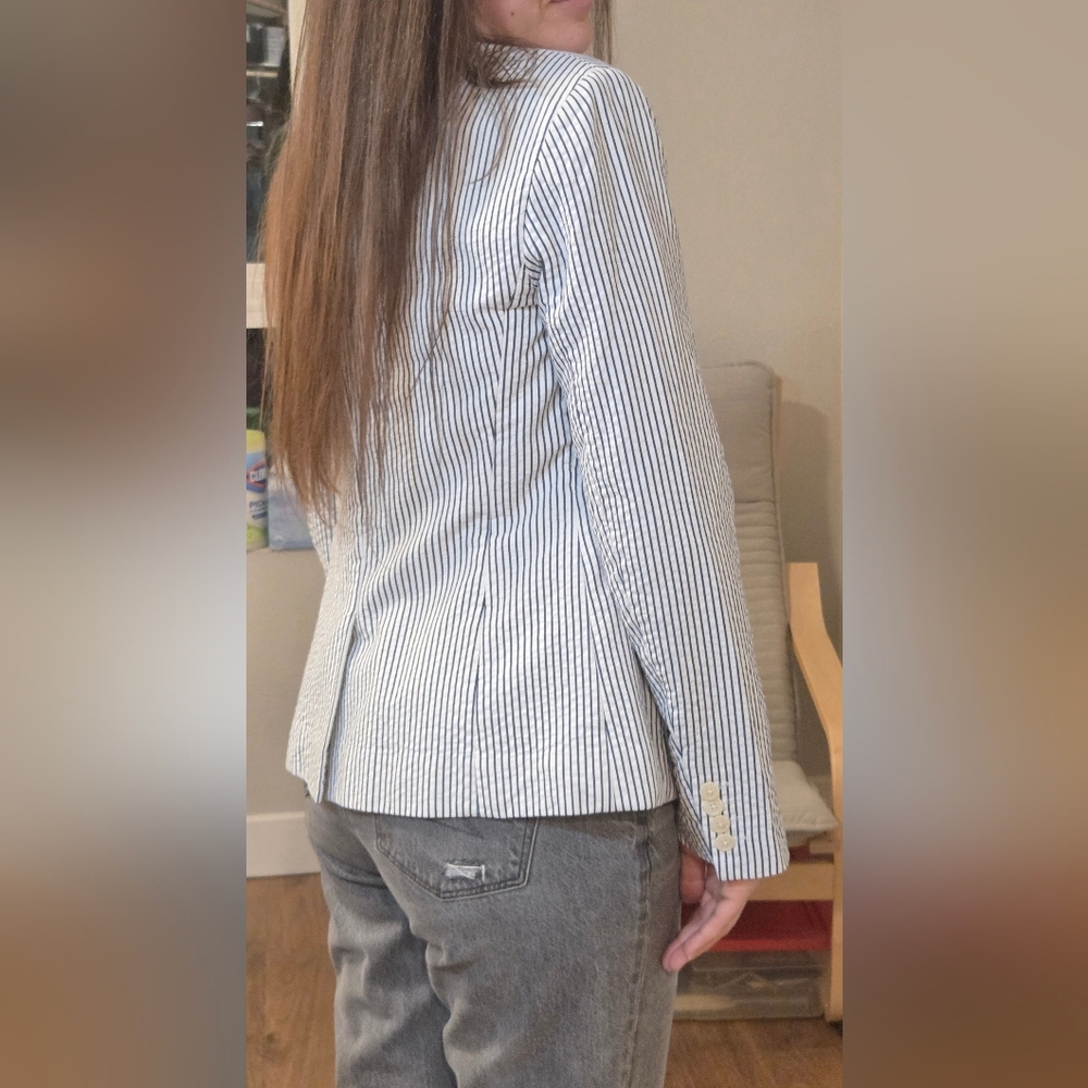 J. Crew Vintage Women's Pinstripe Blazer - Black and White - Picture 5 of 6